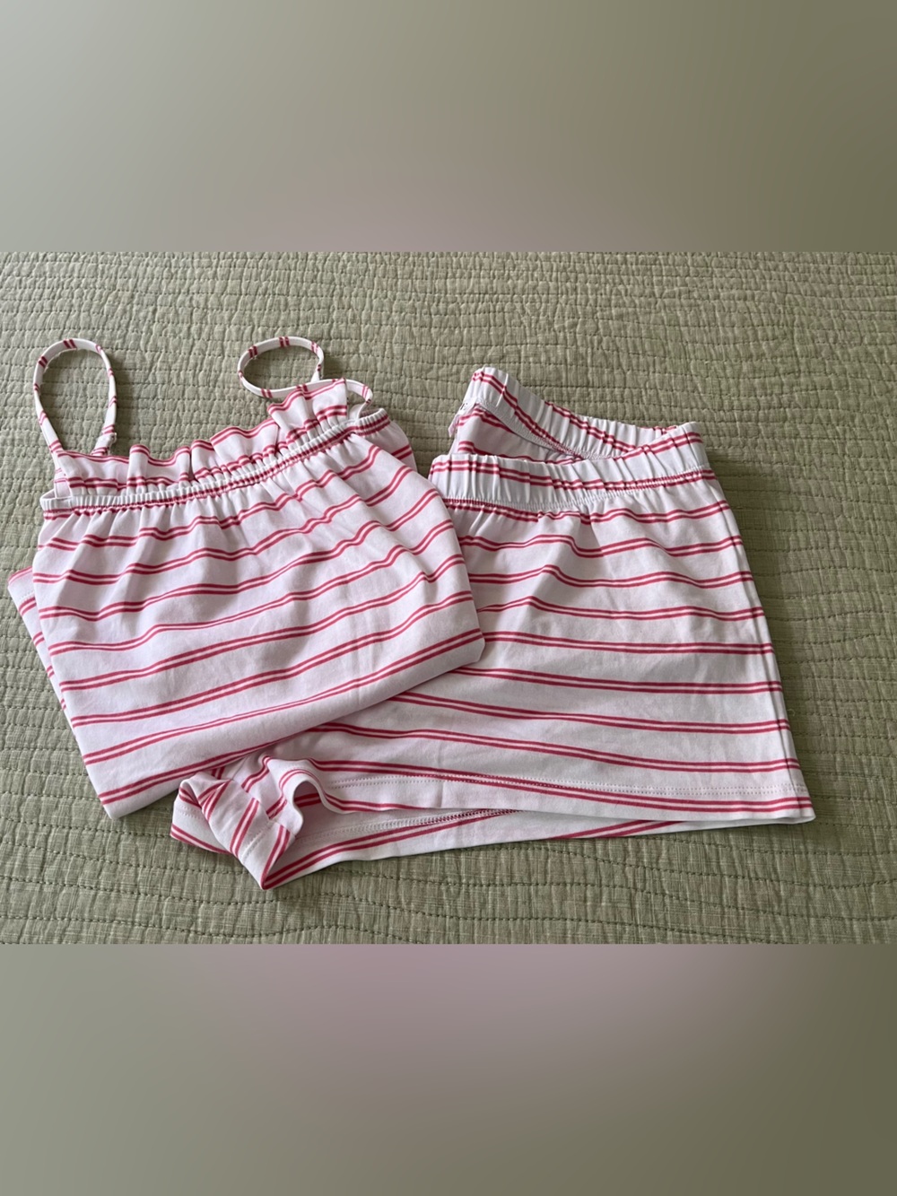 New without tags Striped Pink & White Camisole and Shorts Pajama Set